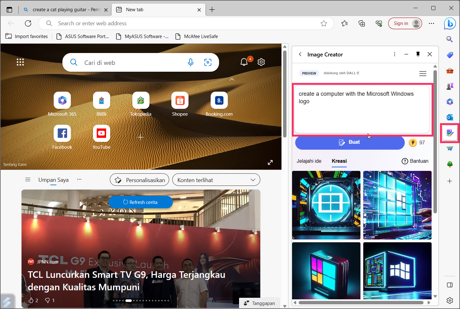 Bagaimana cara membuat gambar dengan AI di Bing Chat? - Tulisan Samsul