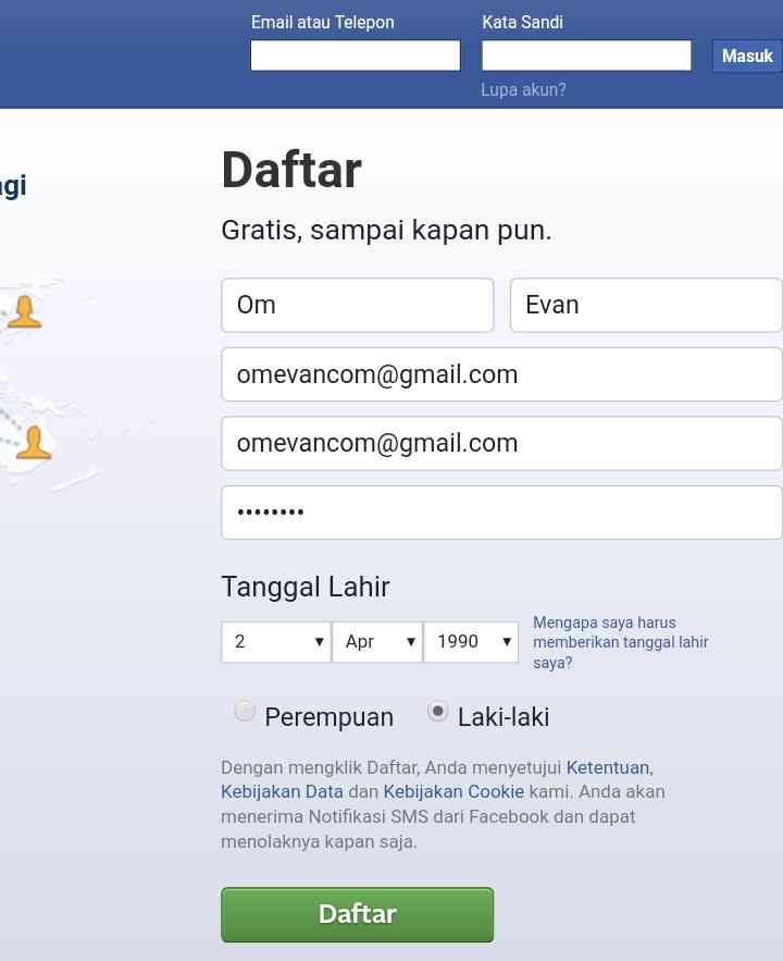 Cara Mudah Dan Cepat Membuat Akun Facebook Baru Mendaftar Di Facebook