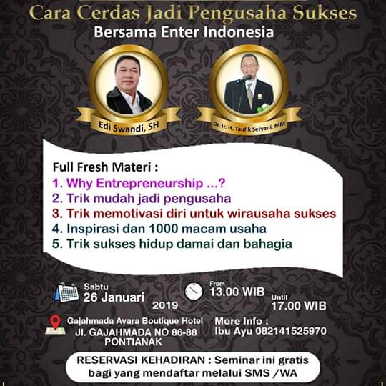 Seminar “Cara Cerdas jadi Pengusaha Sukses” – Poros Nusantara