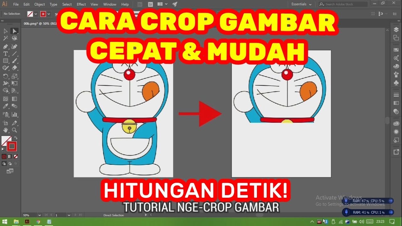QUICK TUTORIAL Cara Crop Gambar/Foto di Adobe Illustrator - YouTube