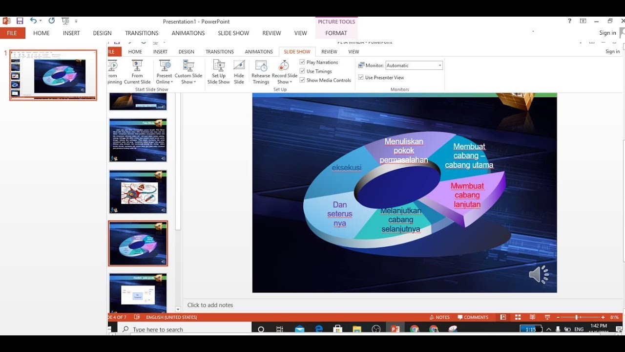 Crazy guy holding a PowerPoint presentation
