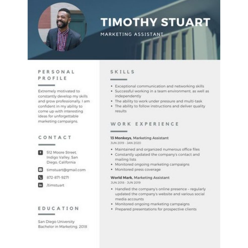 Contoh CV dengan desain yang unik