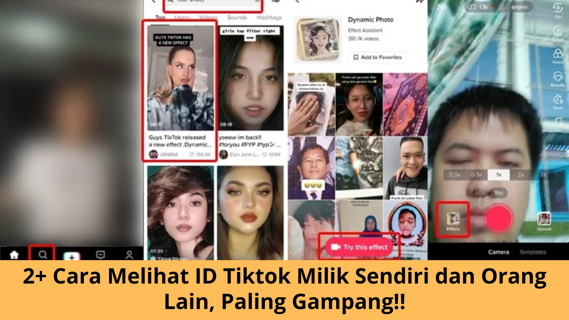 Postingan dengan efek TikTok