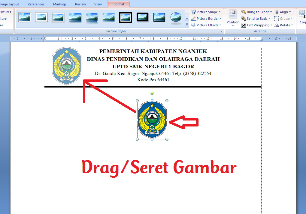 Cara Membuat Logo di Samping Alamat KOP Surat MS Word | Espada Blog
