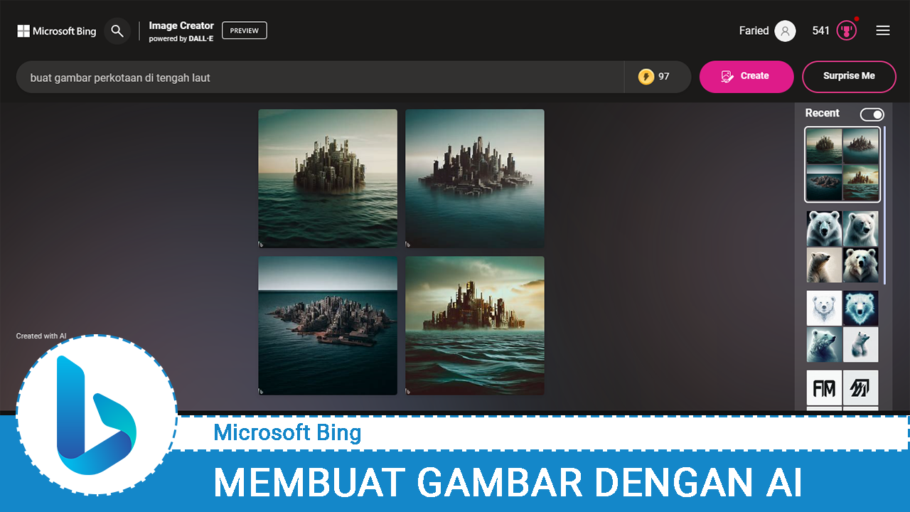 Cara Membuat Gambar dengan AI di Bing - Farmuf