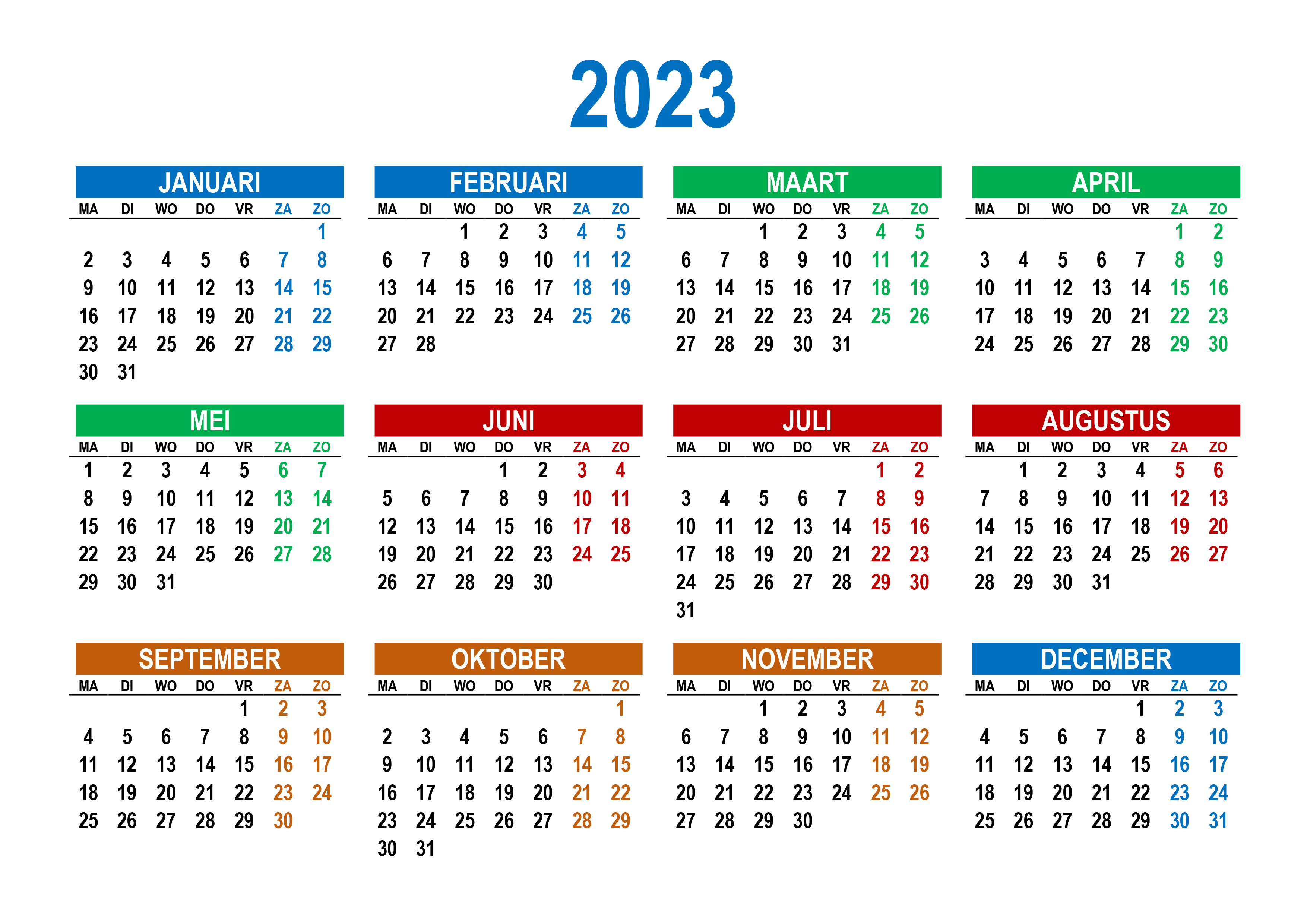 Kalender 2023 horizontaal – kalende.ru
