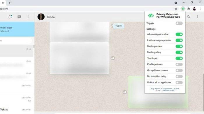 Cara Membuat Tampilan Chat WhatsApp Web atau WA Web Jadi Blur