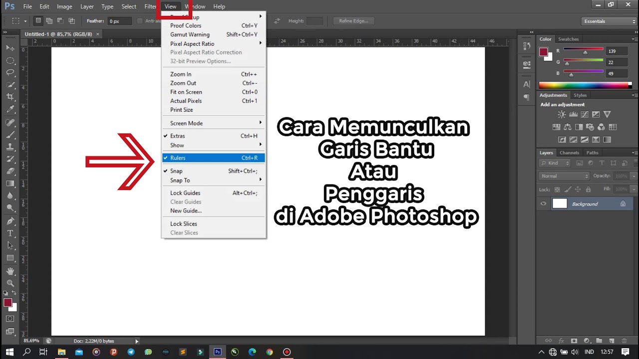Cara Memunculkan Garis pada Photoshop