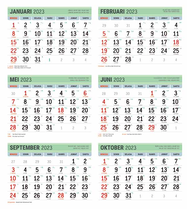 Template Kalender 2023