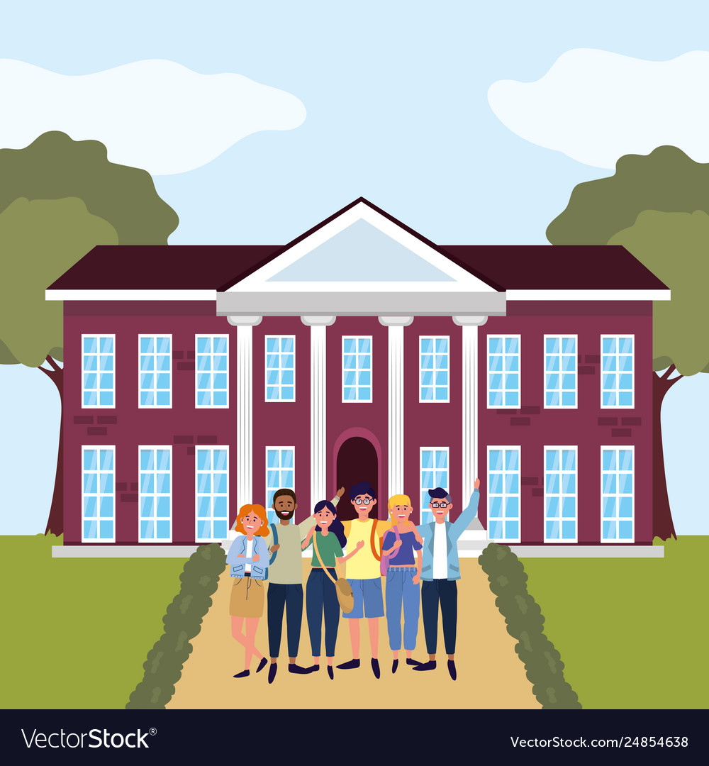Education university college cartoon Royalty Free Vector